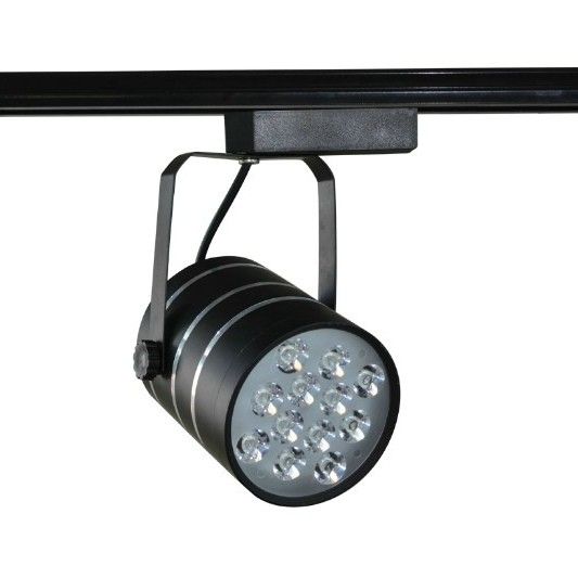 Pista LED COB negro brillante Spot iluminacion con LED blanco cálido de rotacion