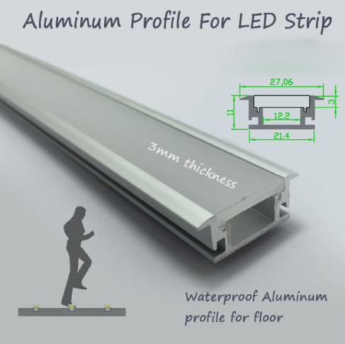 R2u - 033 ALU LED profile 5050 / 5730 flexible LED Strip LAMP Anode Alumina Extrusion Heat Transfer Channel Embedded installation extended Life LIGHT LED profile