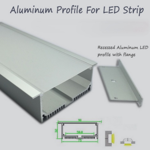 R2u - 047 perfil LED de aluminio aluminio anodizado Canal de extrusión LED Strip Light Radiator profile extended Life DIY Lighting custom LED profile